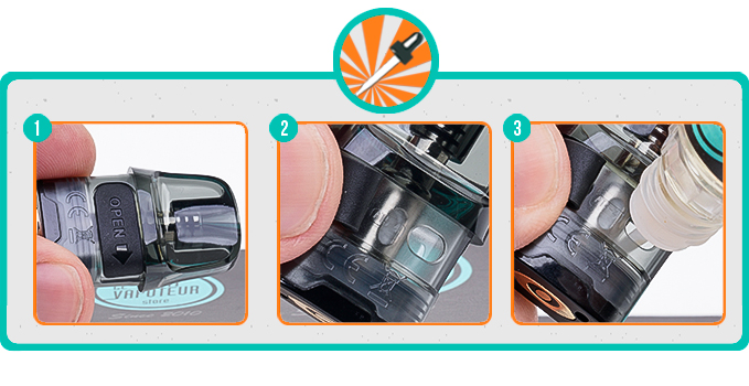 Remplissage du Pod Ursa Nano Lost Vape